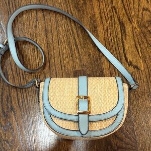 Izzy & Ali Tan and Light Blue Crossbody Bag